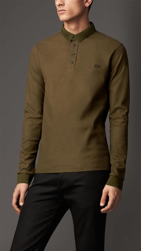 burberry long sleeve t shirts|burberry long sleeve polo men's.